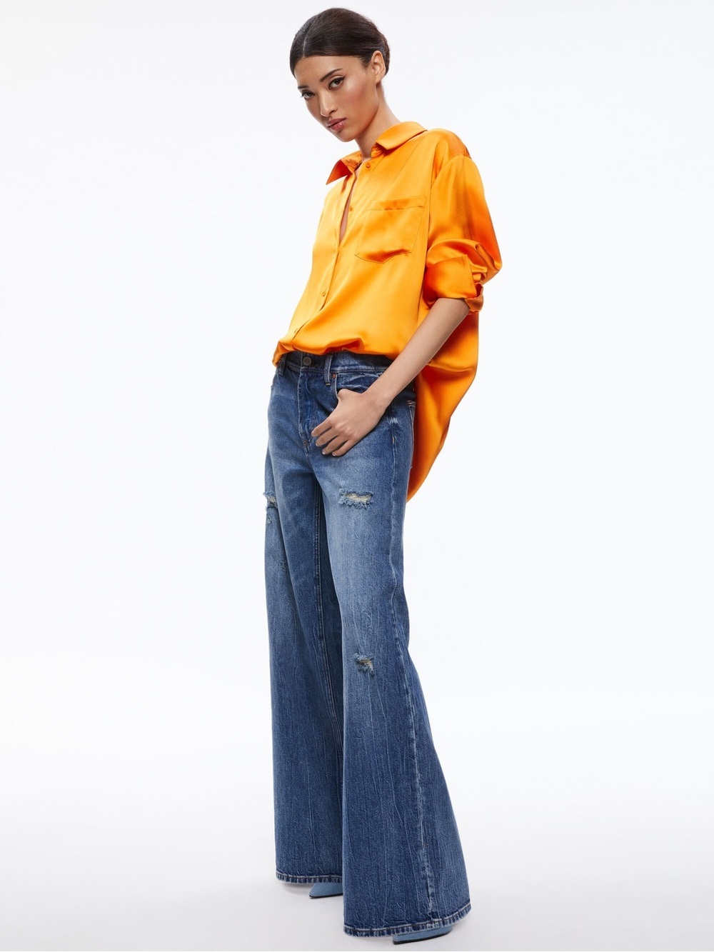Alice + Olivia Finley Oversized Button-Down Shirt